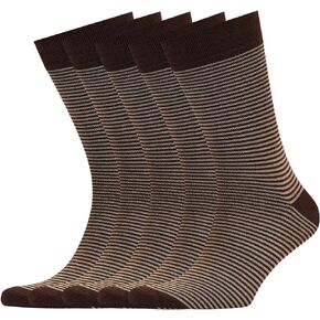 VRD SOCKS Mens Dress Socks, Bamboo Socks for Men, 5-Pack - Shoe Size 8-13, Chocolate Brown - Striped in Saudi Arabia
