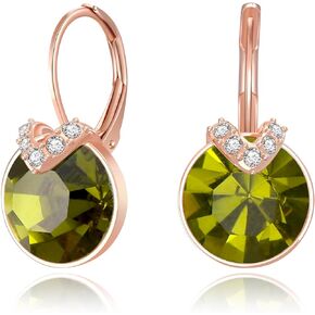 BriLove Gorgeous Stunning Cubic Zirconia V-Shaped Circle Crystal Dangle Earrings Gift for Women Girls Valentines Day/Mothers Day/Birthday/Anniversary