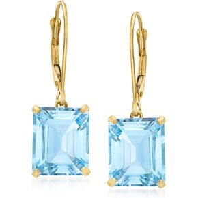 Ross-Simons 11.00 ct. t.w. Sky Blue Topaz Drop Earrings in 14kt Yellow Gold