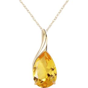 Galaxy Gold GG 14k Solid Yellow Gold Necklace with Pear-shaped Natural 5 carats Citrine 1627Y