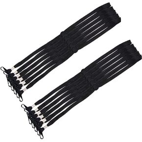 Frodete 10 Pack Adjustable Length Face M.a.s.k Lanyard Necklace Chain Strap Holder for Kids Women Men Holder Comfortable Around The Neck (black)