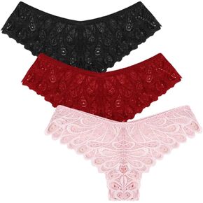 ملابس داخلية مثيرة للنساء من PHOLEEY مقاس كبير بدون خياطة بيكيني من الدانتيل ملابس داخلية صفيق للنساء 3 عبوات in Kuwait