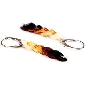 Natural Baltic Amber Leverback Earrings