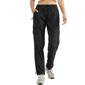 Women's Hiking Pants Quick Dry Lightweight Water Resistant Cargo Pants Elastic Waist Cargo Athletic Pants for All Seasons
