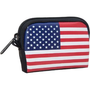 Manhattan Portage Stars and Stripes Coin Purse Black With Zipper Closure In Eclectic Colors Purse For Credit Card ID Card Jewelry Keys Water Resistant Gift 1000D Cordura® Everyday Carry
