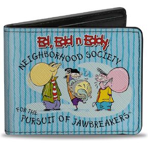 Buckle-Down Warner Bros. Animation Wallet, Bifold, Ed Edd N Eddy Jawbreakers Pose and Title Logo Blues, Vegan Leather