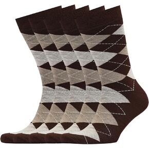 VRD SOCKS Bamboo Men’s Dress Socks, 5 Pairs Argyle Crew Socks, Moisture Wicking, Mens Mid-calf Socks, Mens Socks Size 8-13 in Kuwait