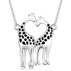 CVRAVO Cow/Sloth/Koala/Giraffe Necklace 925 Sterling Silver Mother Daughter Animal Necklace Birthday Gifts for Women Girls Animal Lovers