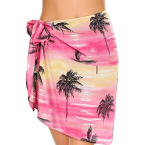 Womens Sarong Swimsuit Cover Up Short Beach Bikini Wrap Skirt Chiffon Bathing Suit Coverups