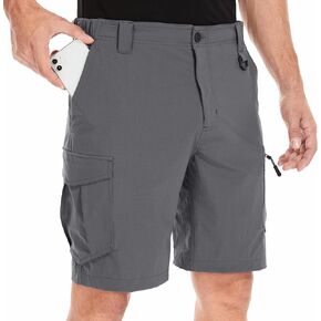 Toomett Men's Hiking Cargo Shorts Quick Dry Lightweight Travel Shorts with Multi Pockets for Fishing Camping Golf