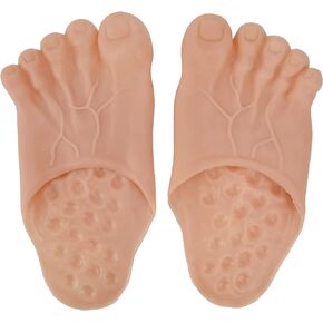 EVTSCAN 1 Pair Large Foot Slippers Shoes Cover Halloween Cosplay Costume Props Party Accessories(Flesh-Colored)