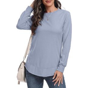 YUNDAI Sweatshirts for Women Crewneck Loose casual Long Sleeve Shirts Pullover Tunic Tops for Leggings