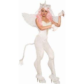 Forum Women's Unicorn Pants with Tail, White, One Size