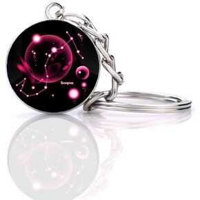 Zodiac 12 Constellation Glow In The Dark Creative Galaxy keychain