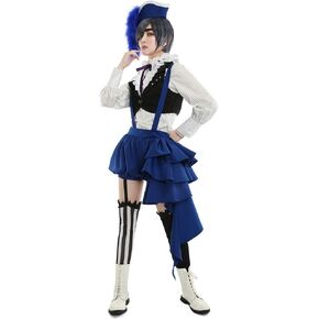 Cosplay.fm Women's Anime Cosplay Costume Shirt Suspender Trousers Outfit with Hat