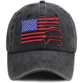 قبعات الصيد بعلم أمريكي للرجال، قبعات بيسبول قطنية مطرزة قابلة للتعديل للاستخدام في الهواء الطلق in Kuwait