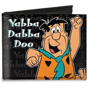 Buckle-Down Men's Canvas Bifold Wallet-The Flintstones