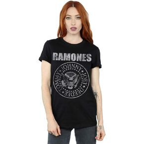 Ramones Women's Distressed Seal Boyfriend Fit T-Shirt