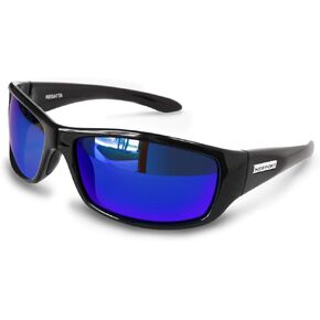 Newport Polarized Regatta Bifocal Sunglasses Black Frame with Blue Mirror Polarized Lenses.