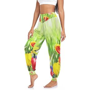 Women Boho Trousers Comfy Sweatpants Yoga Urban Dance Pants S-2XL