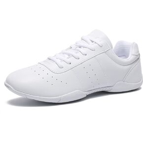 LANDHIKER Cheer Shoes White Dance Shoes Girls Youth Cheerleading Fashion Sports Shoes Tennis Training Athletic Shoes Flats