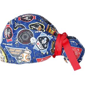 Floral Adjustable Working Caps with Buttons, Flower Scrub Caps Women Bouffant Hats Red, Red in Kuwait