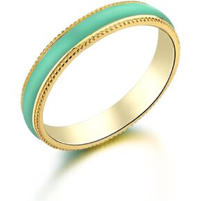 ATUP 14K Gold Plated Sterling Silver Band Ring for Women Girls Dripping Oil Stackable Ring Promise Wedding Engagement Ring for Her Wife Girlfriend Comfort Fit Size 6 to 9