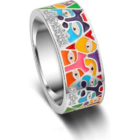 Signet Enamel Rings for Women Chunky Gold Ring for Woman Trendy Gold Band Engraved Boho Handmade Colorful Y2K Ring Jewelry Women Unique Fashion Rings