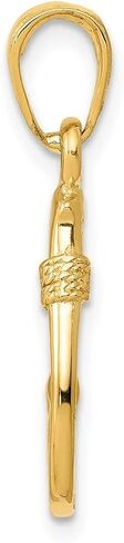 Diamond2Deal 14k Yellow Gold Fish Hook Pendant for Women (L- 21 mm W- 8 mm), Yellow Gold in Saudi Arabia