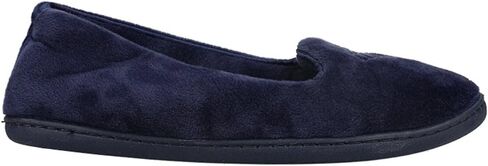 Dearfoams Women's Micro Velour Embroidered Closed Back, Peacoat, Size 7.0 in Saudi Arabia