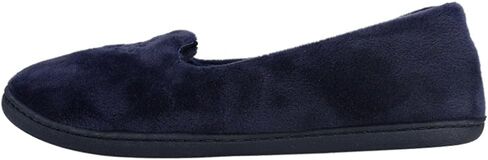 Dearfoams Women's Micro Velour Embroidered Closed Back, Peacoat, Size 7.0 in Saudi Arabia