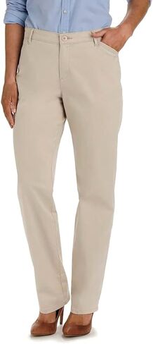 لي/ مارك بنطلون بقصة مريحة وارجل مستقيمة سهل الغسل والارتداء للنساء - 20 شورت - لون برشمان in Kuwait