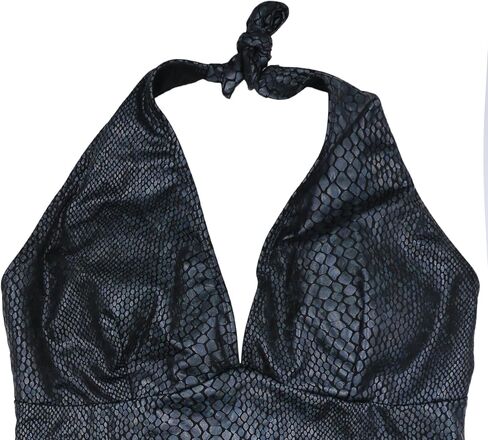 JUMISEE Women Snakeskin Print Metallic Swimsuit with Garter Belt Sexy Plunging Backless Bathing Suit Festival Outfit in Saudi Arabia