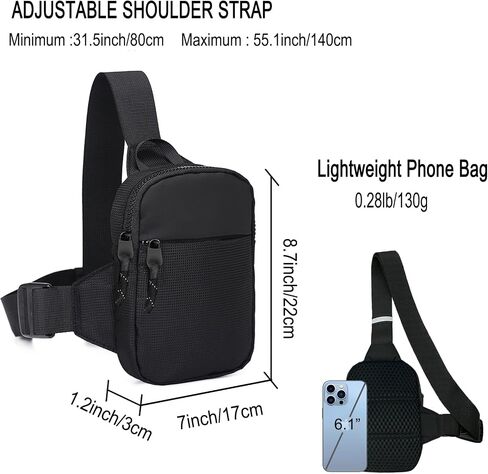 Mini Sling Bag Men Women Small Crossbody Bag Waterproof Phone Chest Bag Fanny Packs Personal Pocket Bag Hiking Backpack in Saudi Arabia
