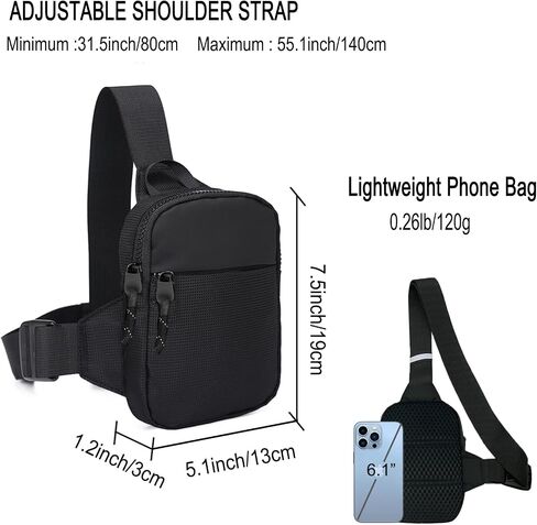 Mini Sling Bag Men Women Small Crossbody Bag Waterproof Phone Chest Bag Fanny Packs Personal Pocket Bag Hiking Backpack in Saudi Arabia