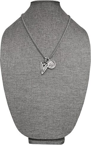 Coin Pendant Buffalo Nickel Arrowhead Stainless Steel With 23 inch S-Curb Chain Necklace in Saudi Arabia