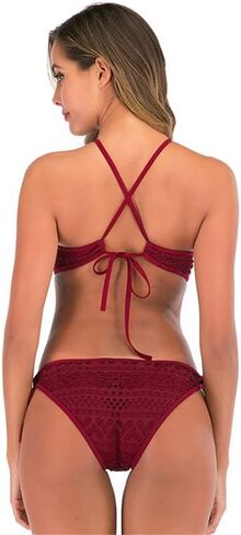 RainRing Womens Sexy Hollow Out Swimsuit,Cut Out Backless Halter Bathing Suit,Back Cross Lace-up Swimwear for Women in Saudi Arabia