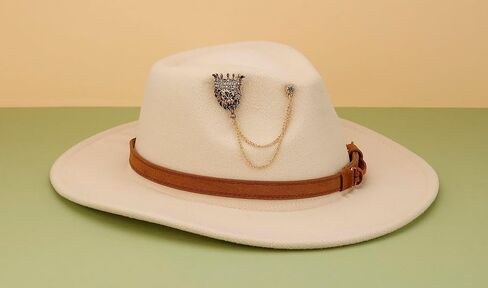 اسد متوج مع دبوس قبعة بسلسلة تعليق، دبوس طية صدر السترة، اكسسوارات شارة كاب للرجال، قياسي، مينا بدون احجار كريمة in Kuwait