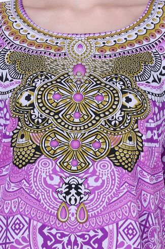Miss Lavish Women's Kaftan Tunic Kimono Dress Summer Evening Plus Size Beach Cover up 10-24 in Kuwait
