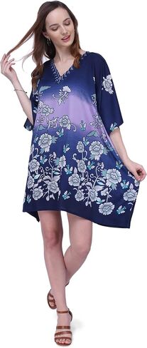 Miss Lavish Women's Kaftan Tunic Kimono Dress Summer Evening Plus Size Beach Cover up 10-24 in Kuwait