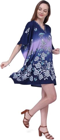 Miss Lavish Women's Kaftan Tunic Kimono Dress Summer Evening Plus Size Beach Cover up 10-24 in Kuwait
