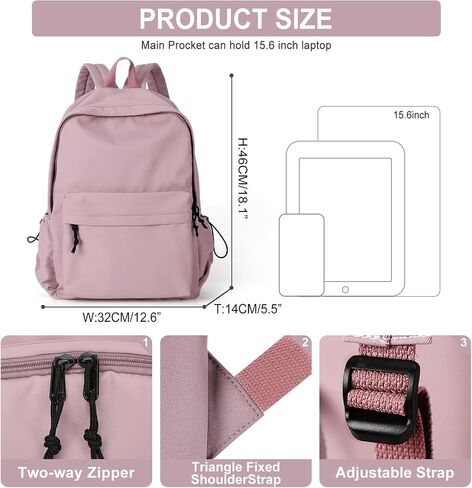 Black Middle School Backpack Waterproof Laptop College Backpack For Men Women High School Aesthetic Small Travel Bookbag Simple Bookbag For Teens Girls Boys in Saudi Arabia