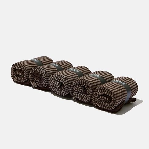 VRD SOCKS Mens Dress Socks, Bamboo Socks for Men, 5-Pack - Shoe Size 8-13, Chocolate Brown - Striped in Saudi Arabia