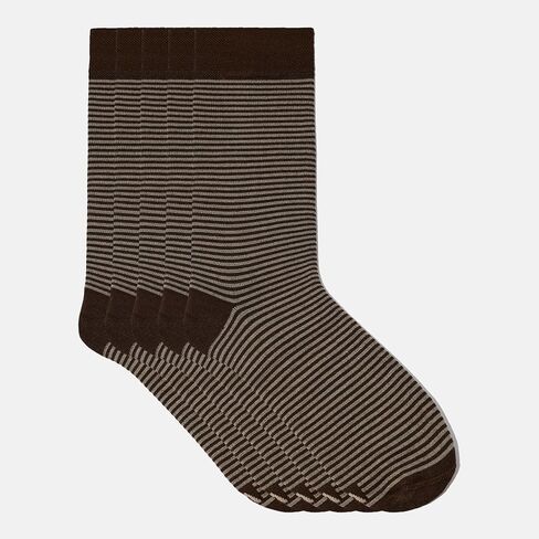 VRD SOCKS Mens Dress Socks, Bamboo Socks for Men, 5-Pack - Shoe Size 8-13, Chocolate Brown - Striped in Saudi Arabia