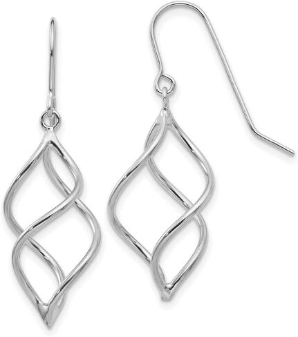 Polished Twisted Shepherd Hook Dangle Earrings in Real 14k Gold in Saudi Arabia