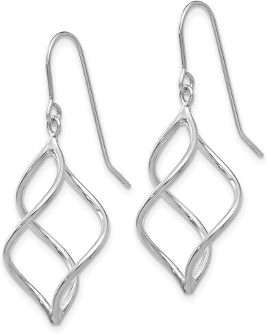 Polished Twisted Shepherd Hook Dangle Earrings in Real 14k Gold in Saudi Arabia
