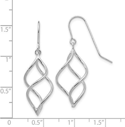 Polished Twisted Shepherd Hook Dangle Earrings in Real 14k Gold in Saudi Arabia