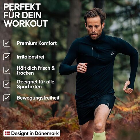 قميص DANISH ENDURANCE للرجال بأكمام طويلة وسحاب 1/2 للتمرين، خفيف الوزن ومطاط in Kuwait