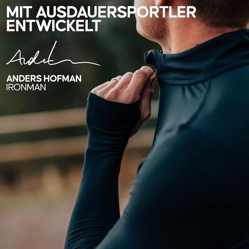 قميص DANISH ENDURANCE للرجال بأكمام طويلة وسحاب 1/2 للتمرين، خفيف الوزن ومطاط in Kuwait