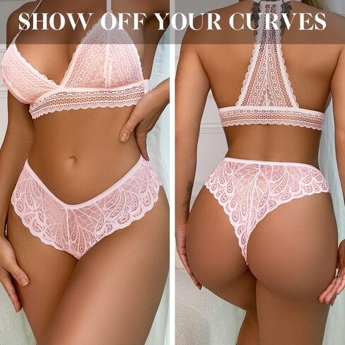 PHOLEEY Womens Plus Size Sexy Underwear Seamless Bikini Lace Underwear Cheeky Panties for Women 3 Pack in Saudi Arabia